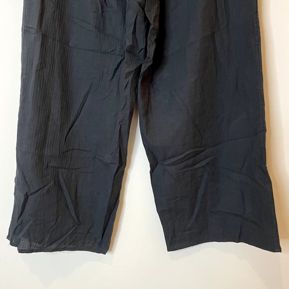 J.Crew Airy Gauze Beach Pant Elastic Waist Vacation Holiday Trip CI258 Black Med - Picture 10 of 13
